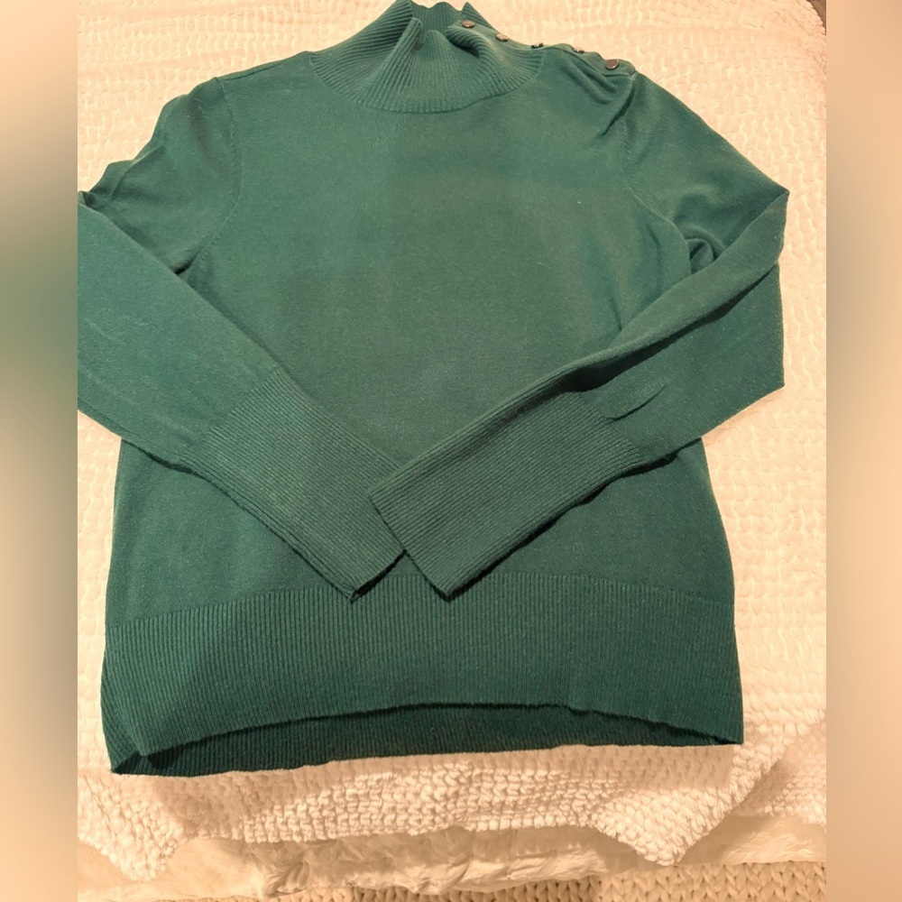 Calvin Klein Jeans Hunter Green Mock Neck Long Length Sweater Size XL